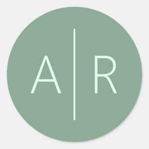 Sage Greenery Envelope Seal, Wedding Favour Classic Round Sticker