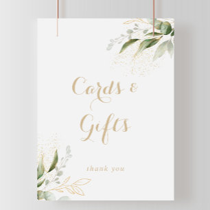 Sage Greenery Eucalyptus Gold Cards and Gifts Sign