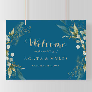 Sage Greenery Eucalyptus Gold Wedding Welcome Sign