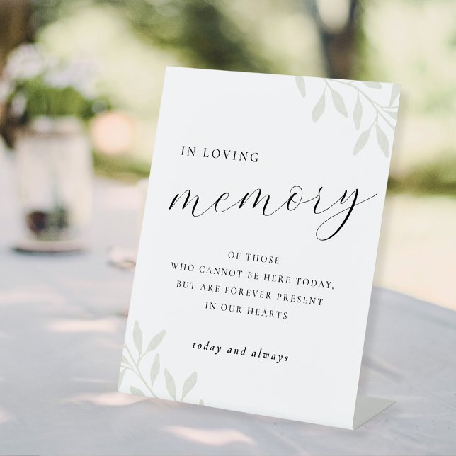 Sage Greenery In Loving Memory Wedding Table Pedestal Sign (Creator Uploaded)