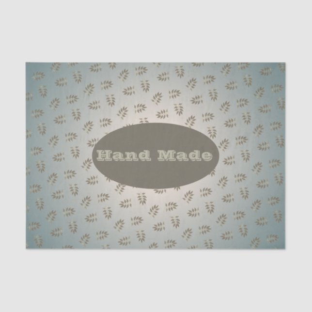 Sage Greenery Leaf Hand Made or Thank you Tissue Paper (Front)