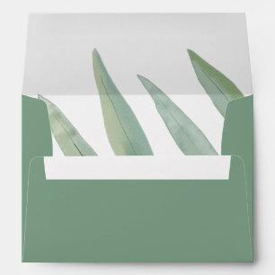 Sage Greenery Wedding Invitation, Botanical Envelope