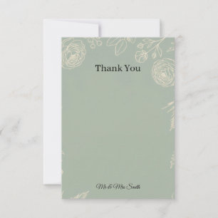 Sage Greenery Wedding Thank You Card