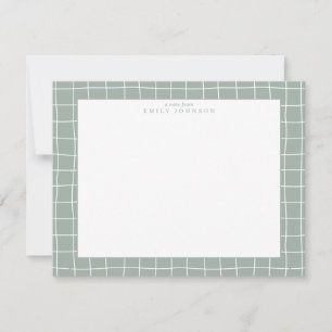 Sage Grid Frame Note Card