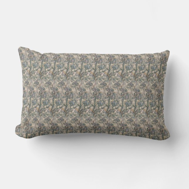 Sage Herbal Small Print Lumbar Pillow (Front)