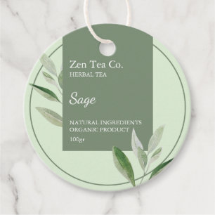 Sage Herbal Tea Business Tag