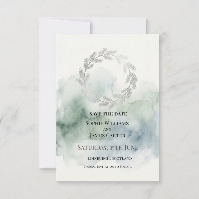 Sage Laurel Wedding Save The Date (Front)