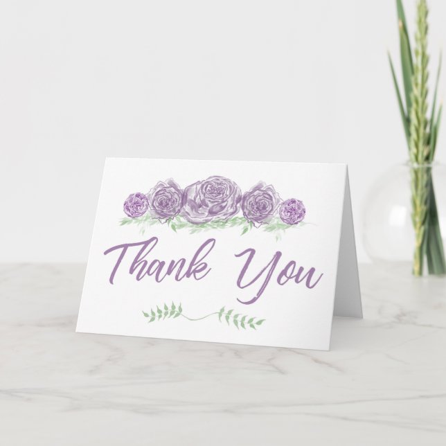 Sage & Lavendar Thank You Card (Front)
