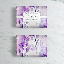 Sage & Lavendar Watercolor Soap Wrap Paper Sheet