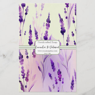 Sage & Lavendar Watercolor Soap Wrap Paper Sheet