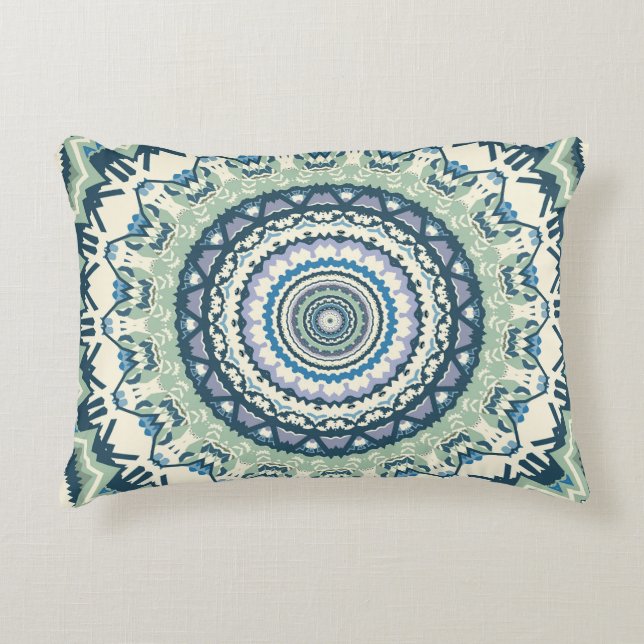 Sage Lavender Mandala Decorative Cushion (Front)