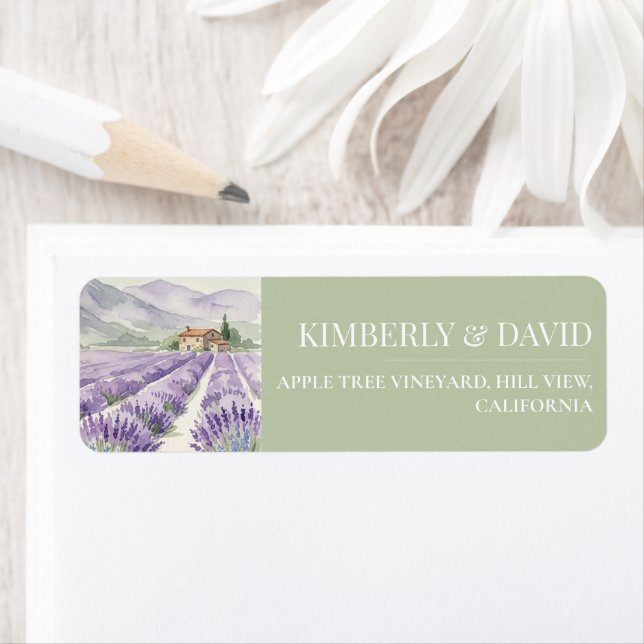 Sage & Lavender  Wedding Label Return Address Label (Insitu)