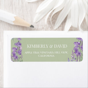 Sage & Lavender Wildflower Rustic Wedding Label Return Address Label