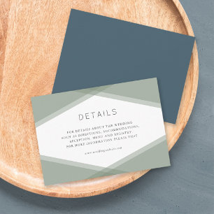 Sage Layered Geometric & Blue Slate Details Enclosure Card
