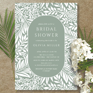 Sage Leaf Floral Bridal Shower Invitation