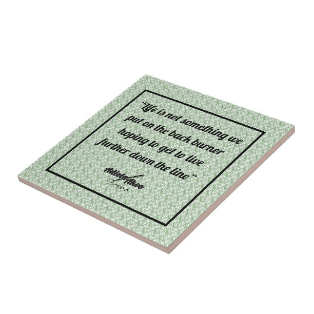 Sage Life Ceramic Tile by Adiela Akoo (Side)