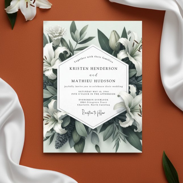 Sage Lily Botanical Romance Wedding Invitation (Creator Uploaded)