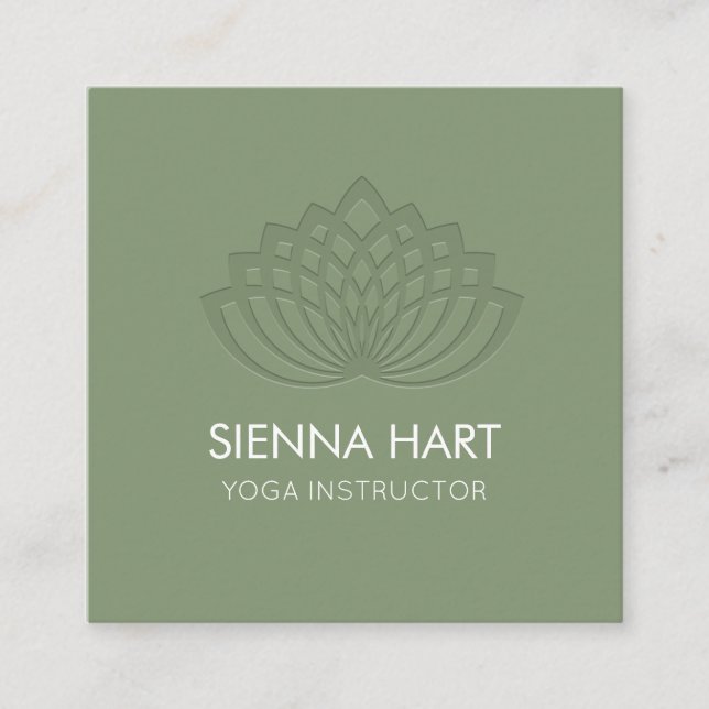 Sage Lotus Yoga Instructor Square Business Card (Front)