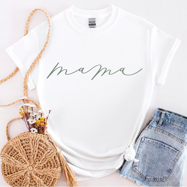 Sage Mama Cute Script T-Shirt (Creator Uploaded)
