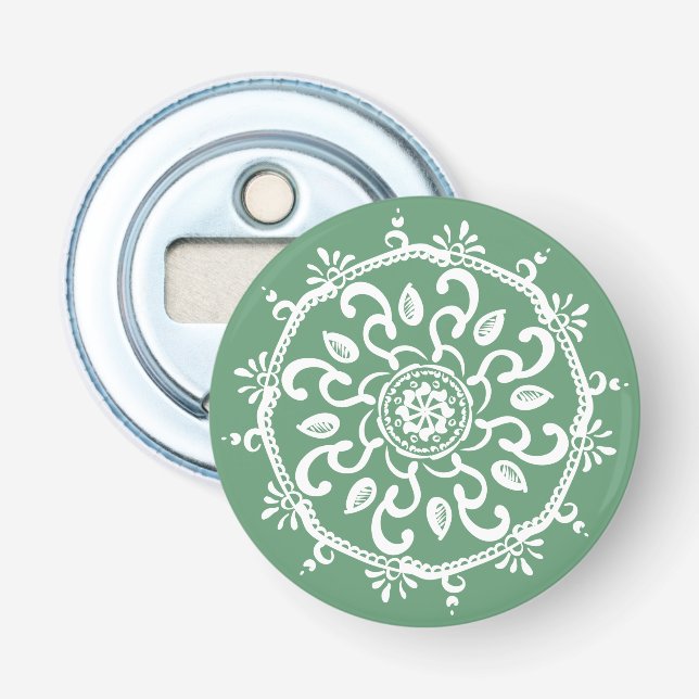Sage Mandala Bottle Opener (Front)