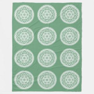 Sage Mandala Fleece Blanket