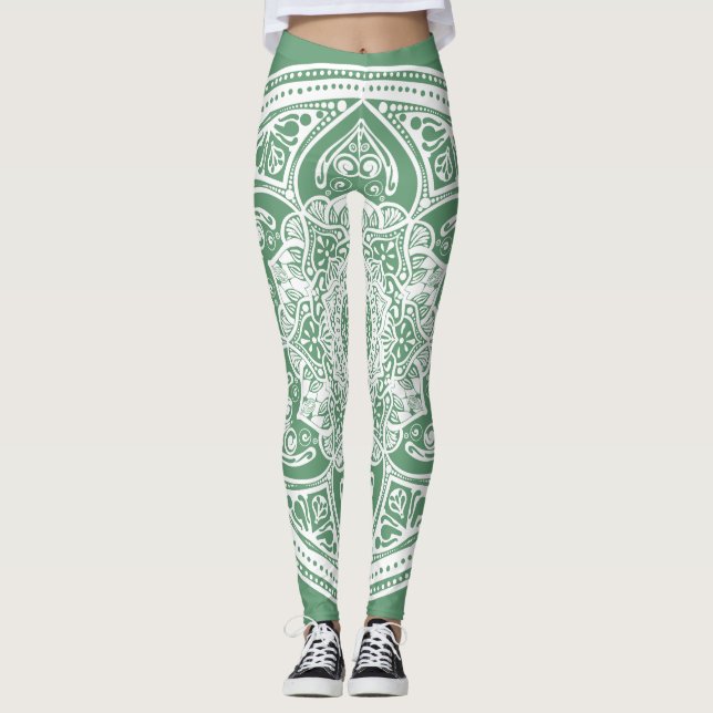 Sage Mandala Leggings (Front)