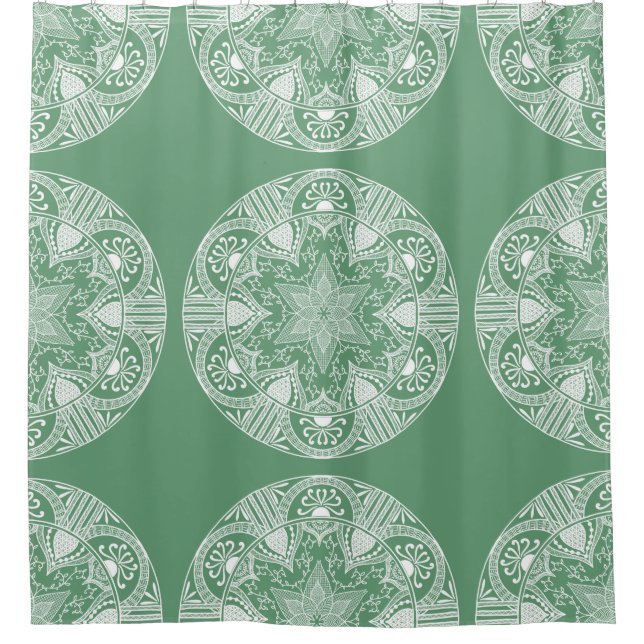 Sage Mandala Shower Curtain (Front)