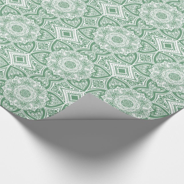Sage Mandala Wrapping Paper (Corner)