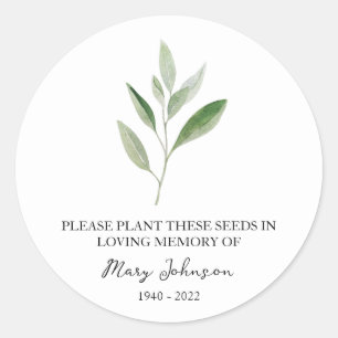 Sage Memorial Funeral Seed Packet Classic Round Sticker