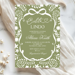 Sage Mexican Baby Shower Cielito Lindo  Invitation