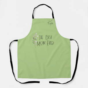 Sage Minimal Floral Best Mom  Apron