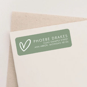 Sage Minimalist Bridal Shower Return Address Label