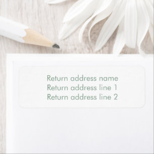 Sage Minimalist Modern Christmas Return Address Label
