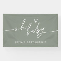 SAGE Minimalist Oh Baby Shower Welcome