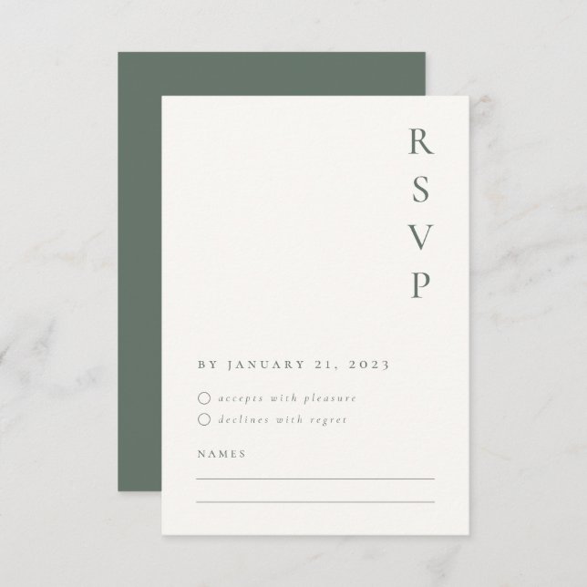 Sage Minimalist RSVP Card (Front/Back)