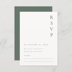 Sage Minimalist RSVP Card