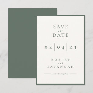 Sage Minimalist Save the Date Card