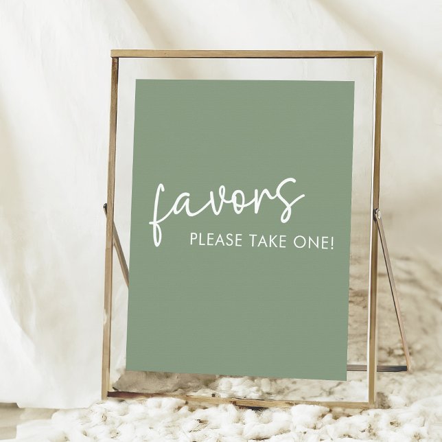 Sage Minimalist Script Bridal Shower Favours Poster (Creator Uploaded)