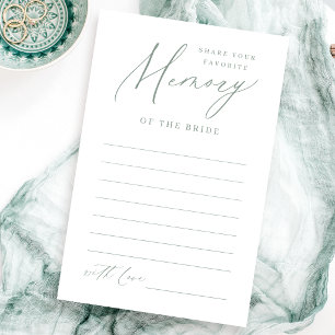 Sage minimalist share a memory bridal shower game