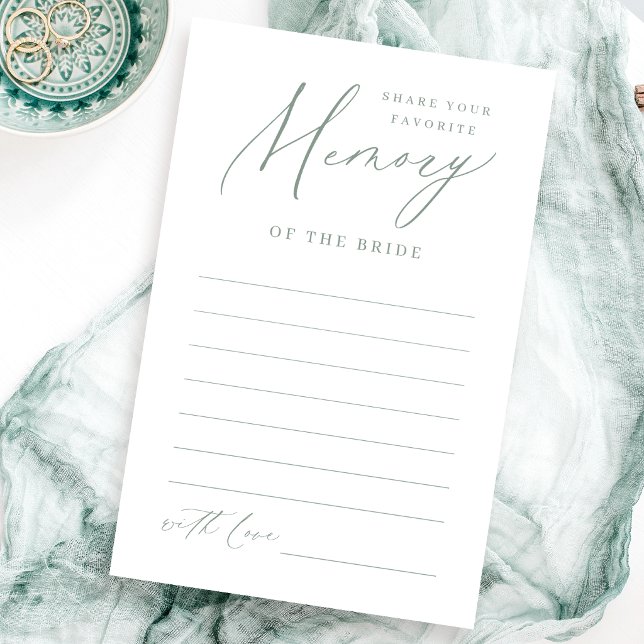 Sage minimalist share a memory bridal shower game (Sage minimalist share a memory bridal shower game)