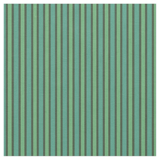 Sage, Mint & Charcoal Vertical Stripes Fabric (Close Up)