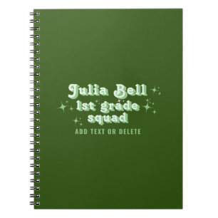 Sage Mint Class Teacher Name Team Squad Any Grade Notebook