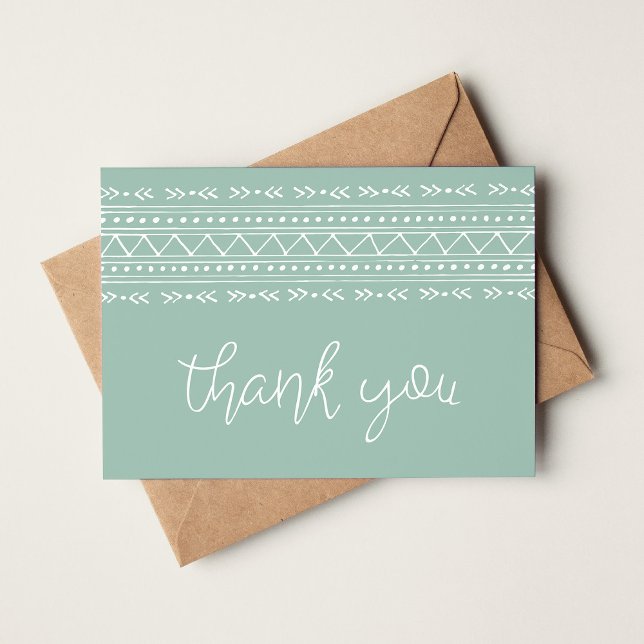 Sage Modern Boho Thank You Note Card (Creator Uploaded)