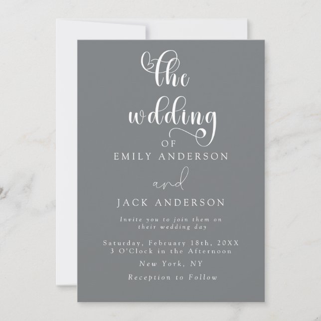 sage Modern Elegance Chic Wedding Invitation (Front)