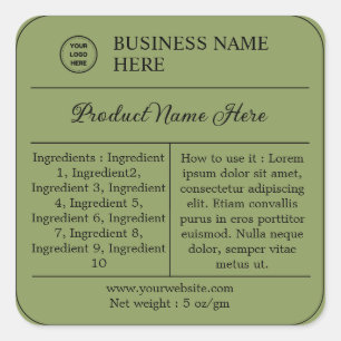Sage Modern Ingredients Instructions Product Label