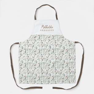 Sage modern minimal botanical elegant personalised apron