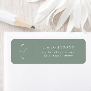 Sage modern monogram minimalist return address  label