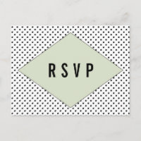 Sage Modern Polka Dots RSVP Postcard