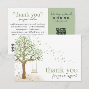 Sage Modern Script, Thank You Candle Business Enclosure Card