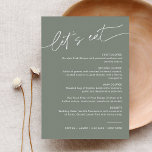 SAGE Modern Wedding Dinner Menu 5x7 Invitation<br><div class="desc">The SAGE Collection is fresh, modern and perfect for the bohemian wedding or gender-neutral celebration. It features a stunning modern script font paired with a gorgeous sage green hue, creating a look that is both clean and elegant. This collection is perfect for couples who want to create a sense of...</div>